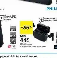 BUT Un son à 360° dans stcm de hacbour panics 120 -35% usb 69% 44€ heads lg 11. ecouteurs intra-auriculaire p offre