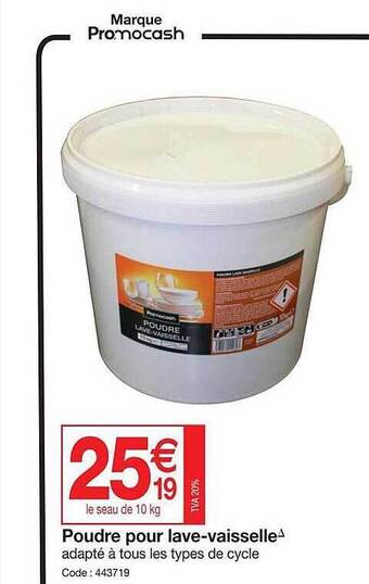 Promocash Poudre Pour Lave-vaisselle offre