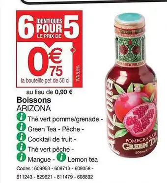 Promocash Boissons Arizona offre