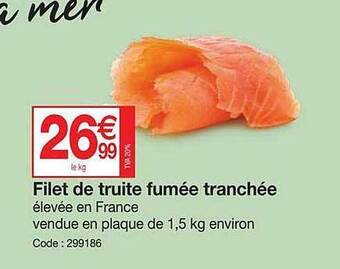 Promocash Filet De Truite Fumée Tranchée offre