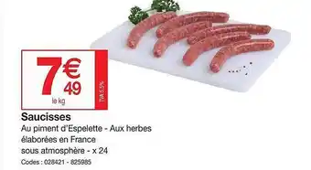 Promocash Saucisses offre