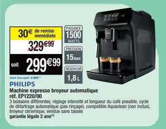 U Express Machine Expresso Broyeur Automatique Philips offre