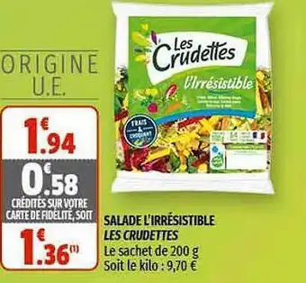 Coccinelle Supermarché Salade L'irrésistible Les Crudettes offre
