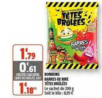 Coccinelle Express Bonbons Barres De Rire Têtes Brûlées offre