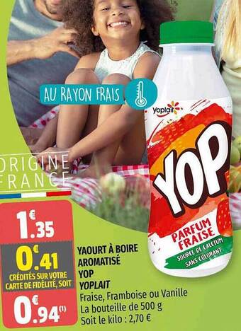 Coccinelle Supermarché Yaourt à Boire Aromatisé Yop Yoplait offre