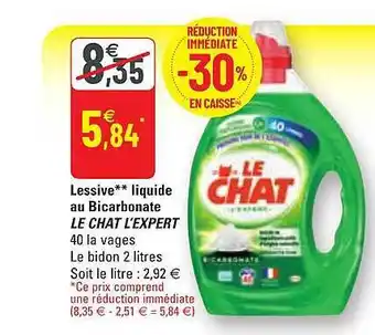 G20 Lessive Liquide Au Bicarbonate Le Chat L'expert offre