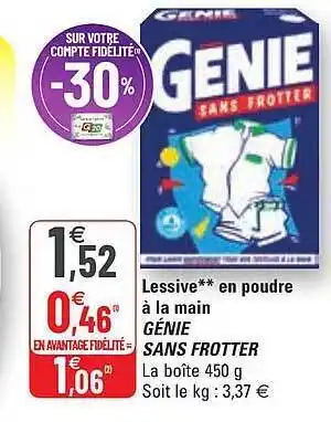 G20 Lessive En Poudre à La Main Génie Sans Frotter offre
