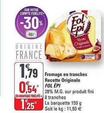 G20 Fromage En Tranches Recette Originale Fol épi offre