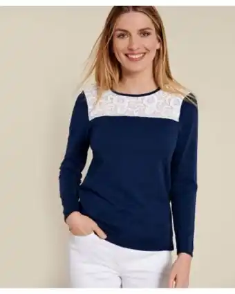 Damart Pull maille fine et dentelle offre
