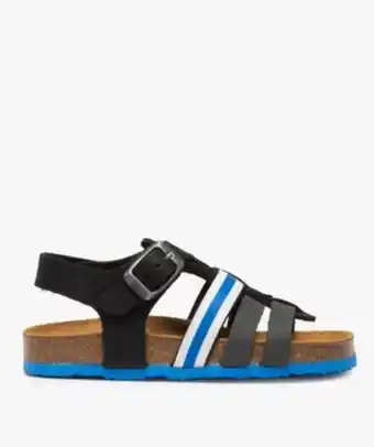 Sandales garçon à brides en cuir et semelle contrastée vue1 - gemo (enfant) - gemo