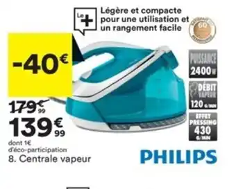BUT Philips Centrale Vapeur offre