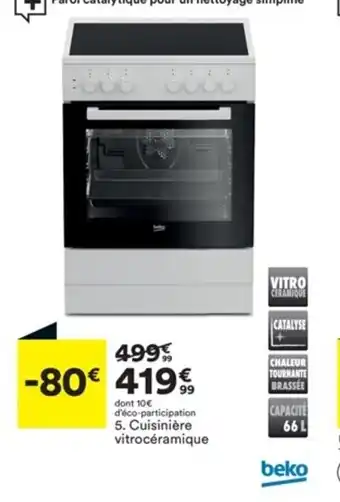 BUT Beko Cuisinière Vitrocéramique offre