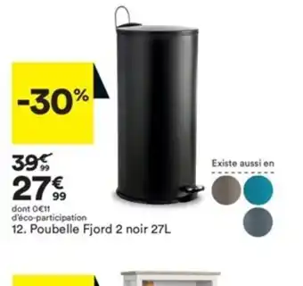 BUT Poubelle Fjord 2 Noir 27L offre