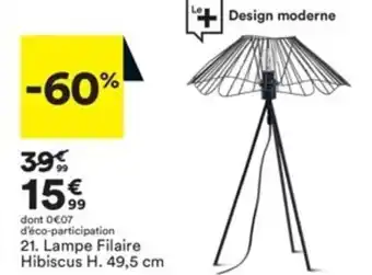 Lampe Filaire Hibiscus 49,5cm