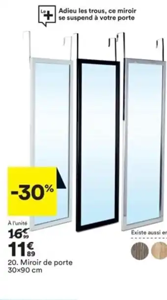 BUT Miroir de Porte 30x90cm offre