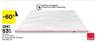 BUT Surmatelas Evasion 90x190cm offre
