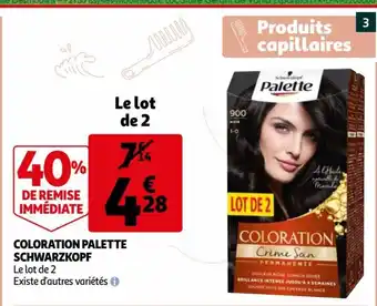 Auchan Supermarché Coloration Palette Schwarzkopf offre