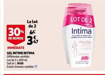 Auchan Supermarché Gel Intime Intima offre