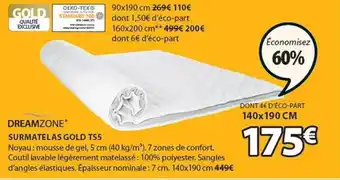 JYSK Surmatelas Gold T55 Dreamzone offre