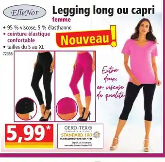 Norma Legging Long Ou Capri offre