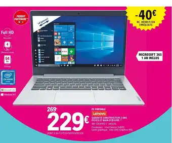 E.Leclerc Lenovo Pc Portable offre