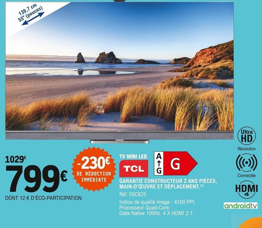 Promo TCL Tv Mini Led chez E.Leclerc