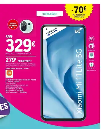 E.Leclerc Smartphone Mi 11 Lite 5G Ne offre
