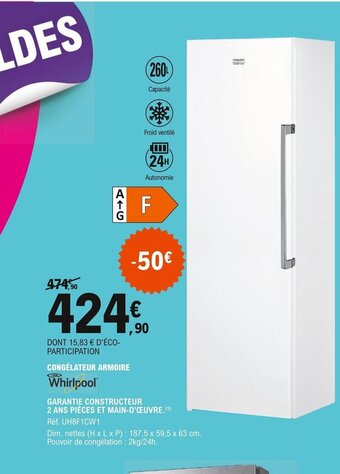 E.Leclerc Whirlpool Congélateur Armoire offre