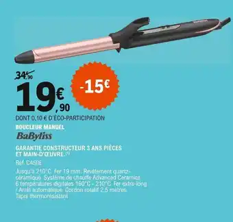 E.Leclerc Babyliss Boucleur Manuel offre