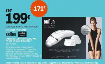 E.Leclerc Braun Épilateur IPL PL3230 offre