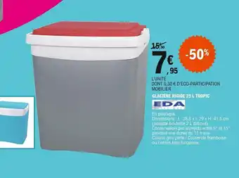 E.Leclerc Eda Glacière Rigide 25L Tropic offre