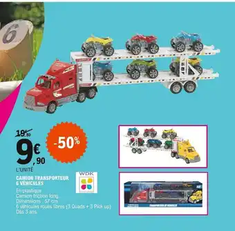 E.Leclerc Camion Transporteur 6 Véhicules offre