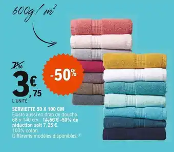 E.Leclerc Serviette 50x100cm offre