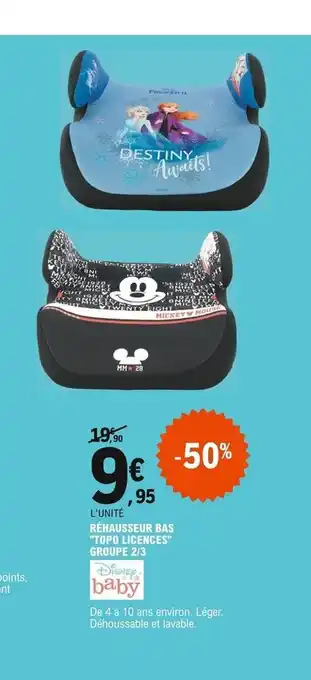 E.Leclerc Réhausseur Bas Topo Licences Groupe 2/3 offre