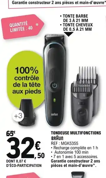 E.Leclerc Braun Tondeuse Multifonctions offre