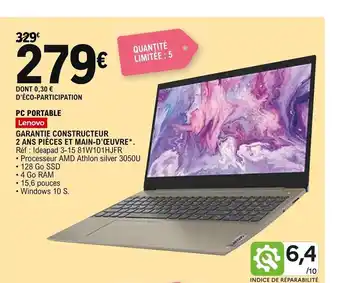 E.Leclerc Lenovo Pc Portable offre