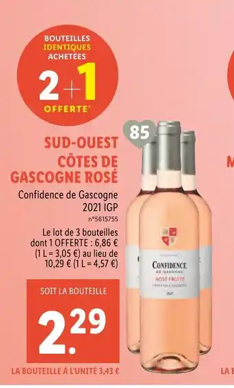 Lidl Confidence de Gascogne 2021 IGP offre
