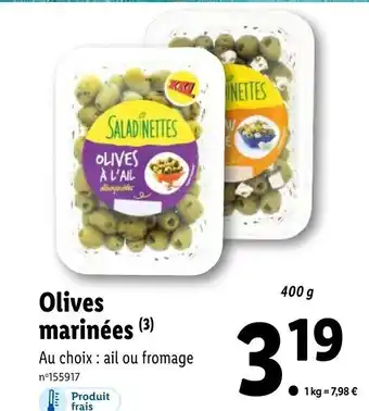Lidl Olives Marinées offre