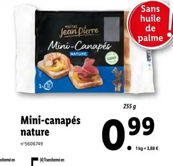 Lidl Mini-Canapés Nature offre