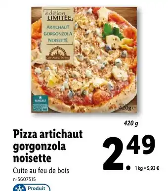 Lidl Pizza Artichaut Gorgonzola Noisette offre