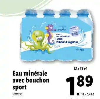 Lidl Eau Minérale Avec Bouchon Sport offre