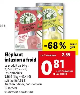Lidl Eléphant Infusion à Froid offre