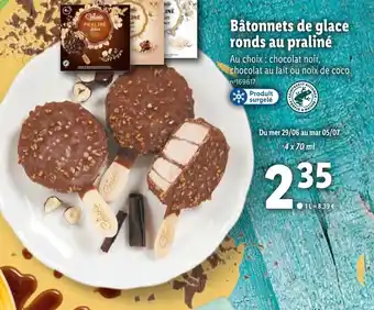 Lidl Bâtonnets de Glace Ronds Au Praliné offre