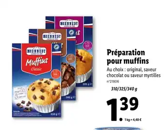 Lidl Préparation Pour Muffins offre