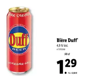 Lidl Bière Duff offre
