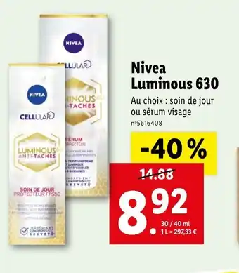 Lidl Nivea Luminous 630 offre