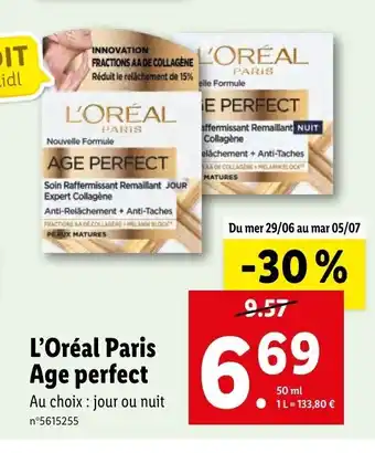 Lidl l'Oréal Paris Age Perfect offre