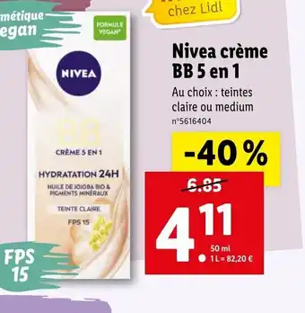 Lidl Nivea Crème BB 5 en 1 offre