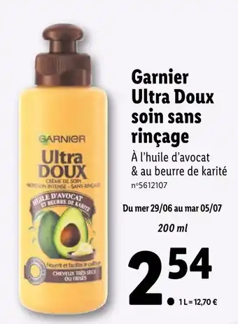 Lidl Garnier Ultra Doux Soin Sans Rinçage offre