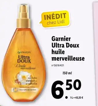 Lidl Garnier Ultra Doux Huile Merveilleuse offre